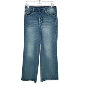 Blanc NYC Women’s The Christie Jeans Size 28 High Rise Crop Wide Leg Denim